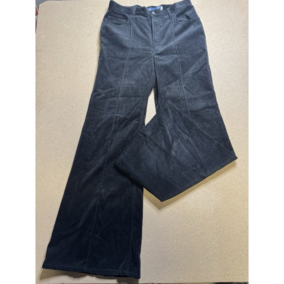 Ralph Lauren Polo Ladies Wide‎ Leg Flared Black Corduroy Pants  Size 8 - Picture 3 of 9